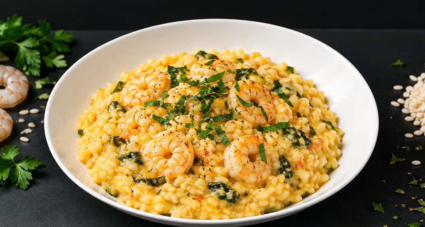 Risotto cu creveți și zucchini